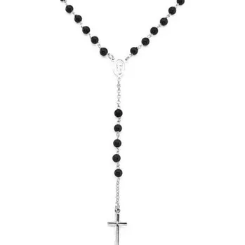 AMEN Náhrdelník Rosary Black Crystal